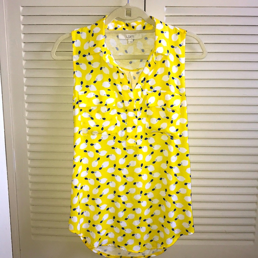LOFT Sleeveless top - Lemon print